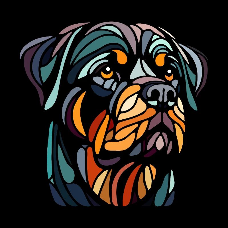 Rottweiler Hundekopf Geometrie Polygon Kunst