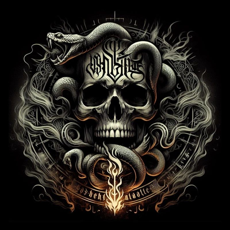 Crâne et serpents