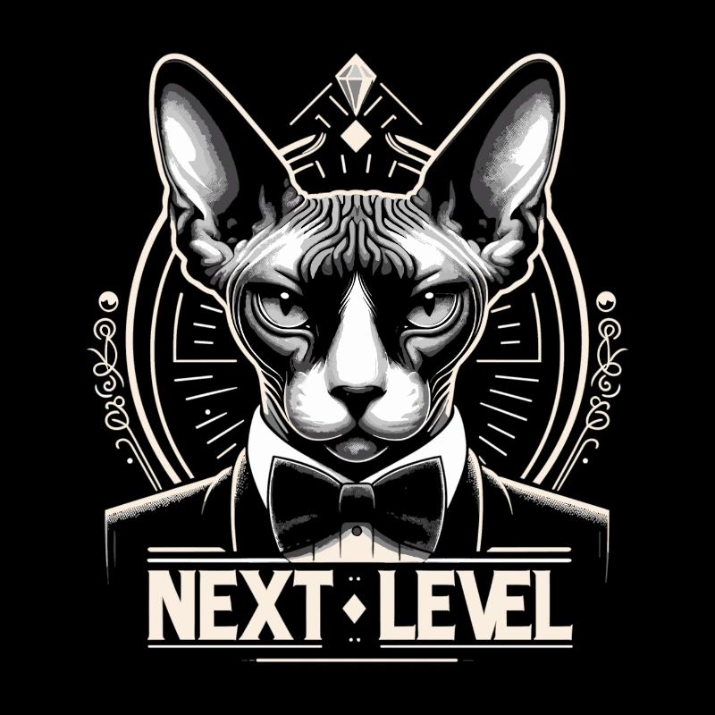 Sphynx Cat Chic Suit Tuxedo Level Gift