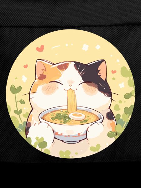 Cat eating Ramen