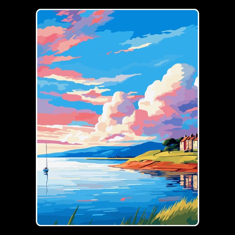 Île de Bute, Écosse, Royaume-Uni, Affiche de voyage, Souvenir