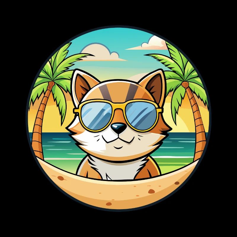 Donskoy Lunettes de soleil de dessin animé de race de chat plage