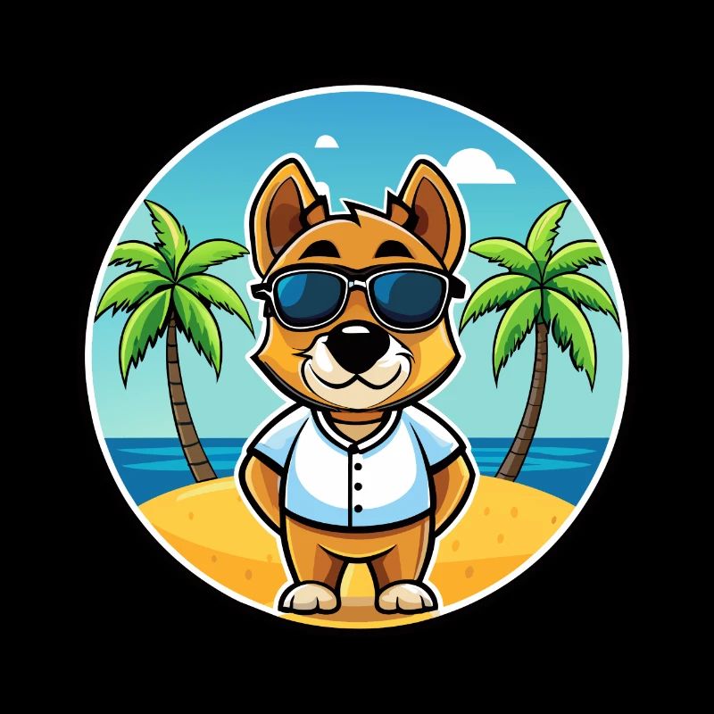 Sporting Lucas Terrier Hunderasse Cartoon Beach