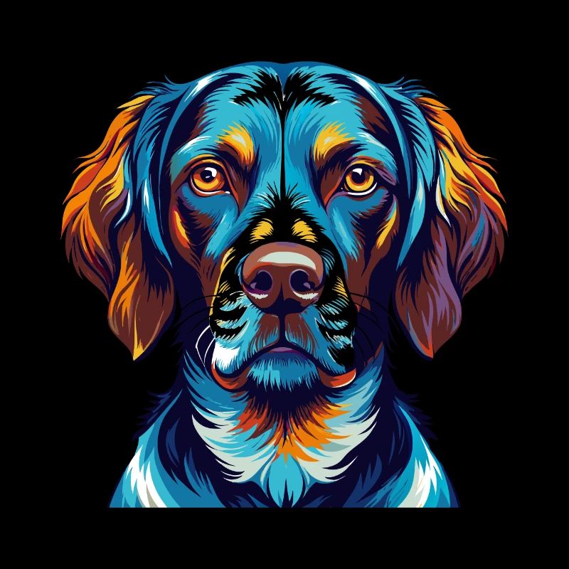 Ariege Pointer Dog Breed Colorful Cartoon Kawaii