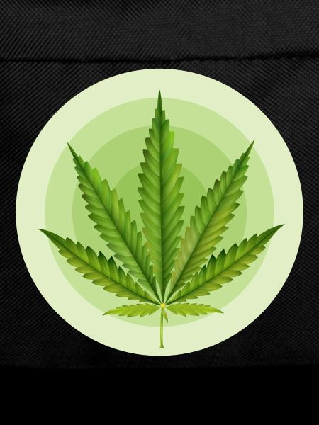 Circular Grafic Cannabis Leaf