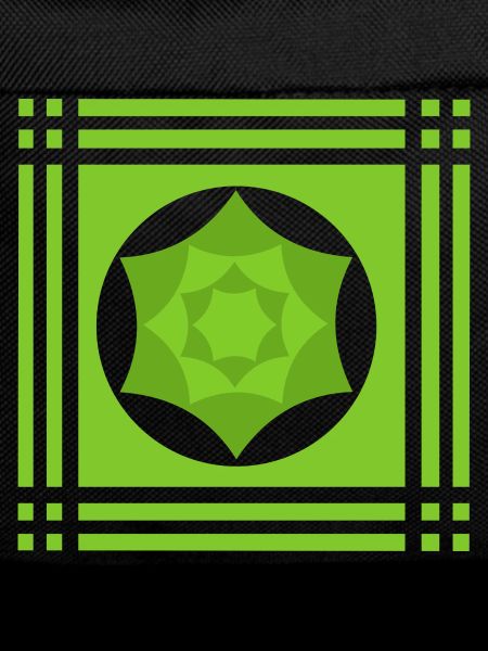 Geometric play of colours in green