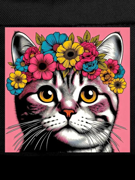 Cat with Flowers