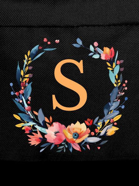 S Monogram, Flower Wreath, Personalizable