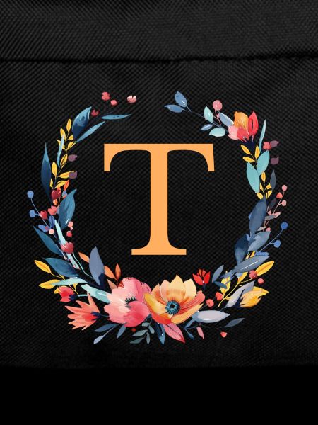 T Monogram, Flower Wreath, Personalizable