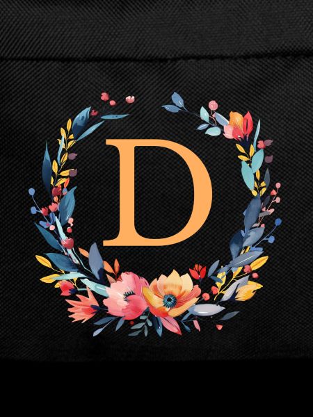 D Monogram, Flower Wreath, Personalizable