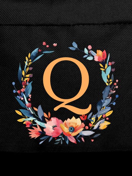 Q Monogram, Flower Wreath, Personalizable