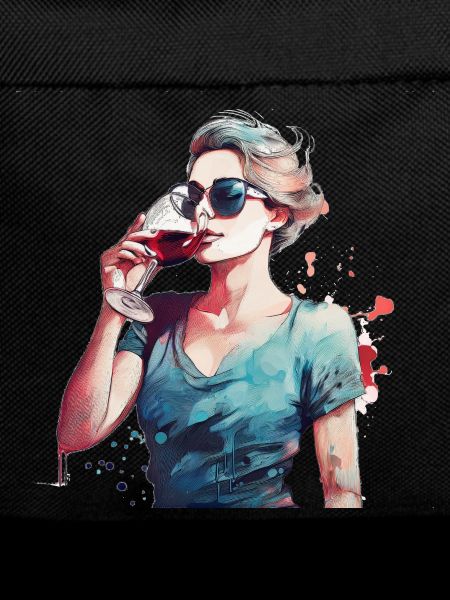 Woman drinking red wine