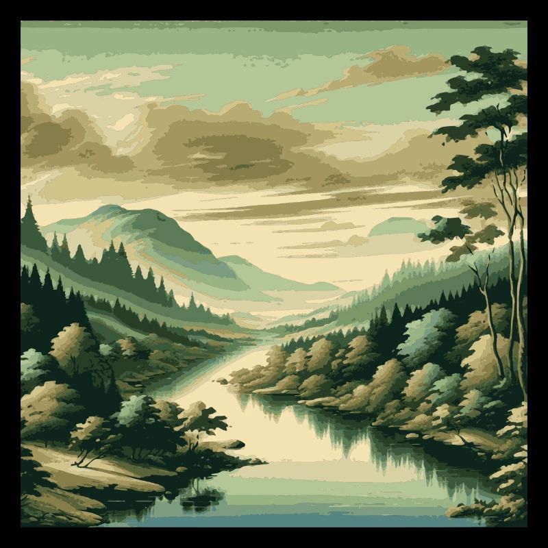 River view with beautiful natural landscape
