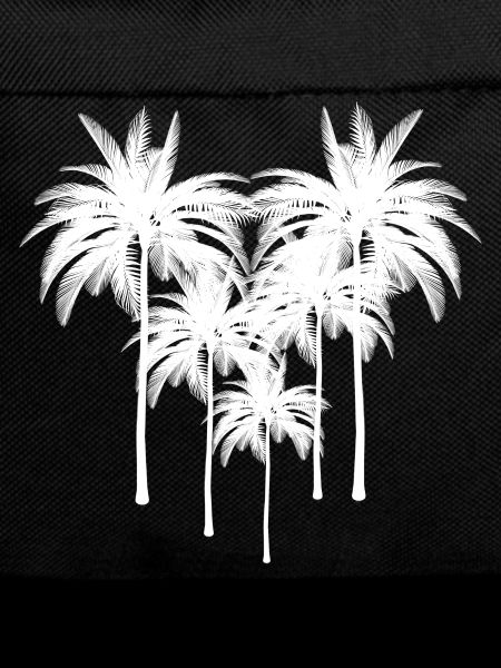 Palm trees silhouette in night contrast