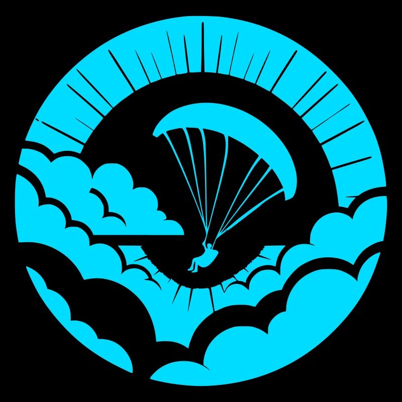 Paraglider above the clouds