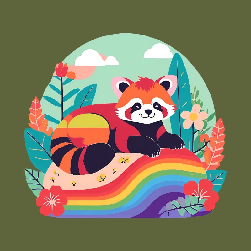 Rainbow Panda at Rest