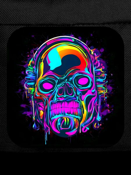 Neon Skull Abstract Cyberpunk Style