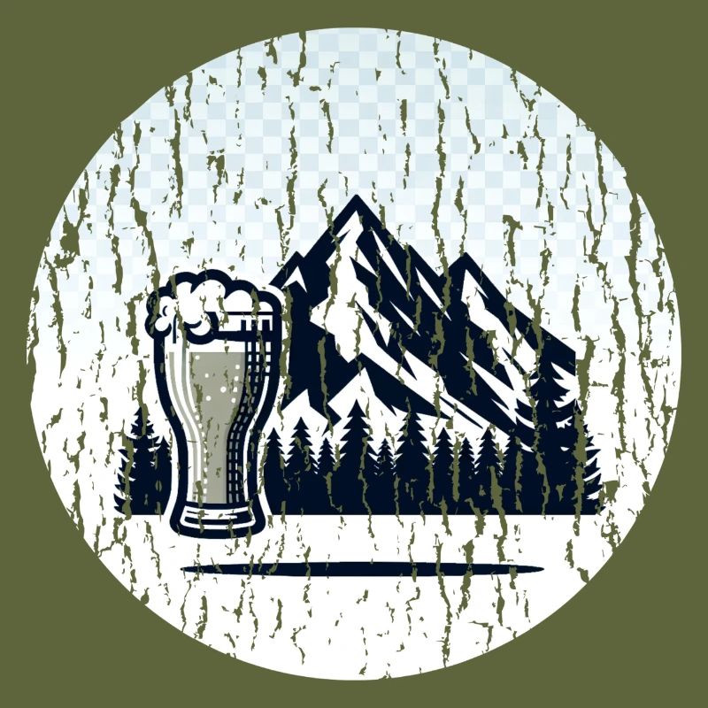 Berglandschaft mit Bierglas