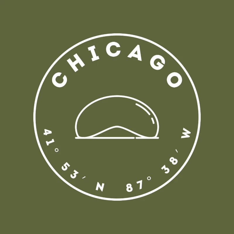 Chicago with "The Bean" and coordinates