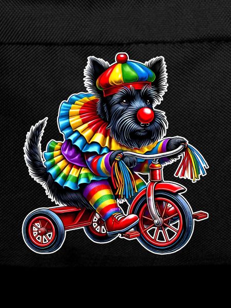 Clown Terrier on Tricycle