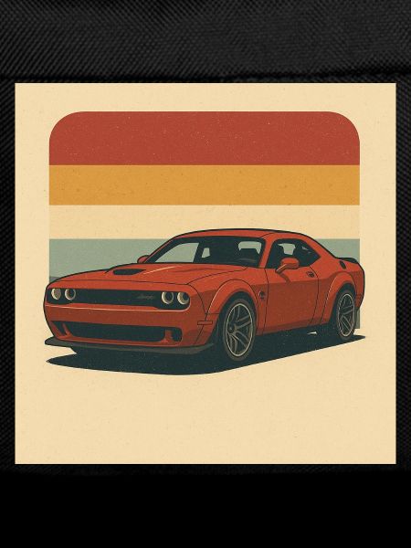 Red Muscle Car Retro Design