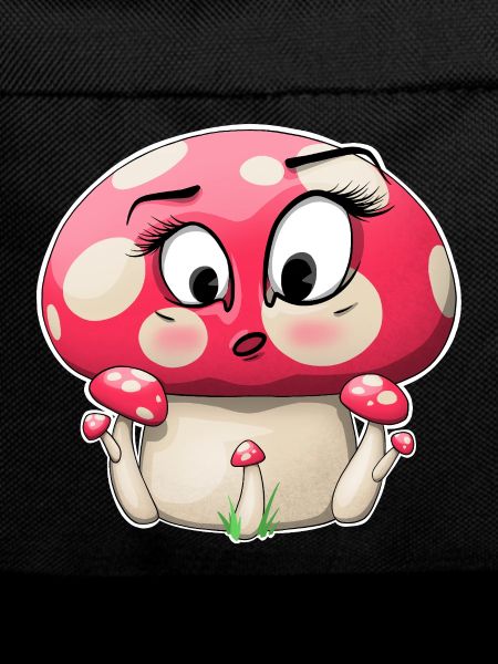 Cute Pink Mushroom Character Design