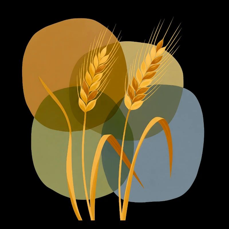 Golden grain pattern on pastel background