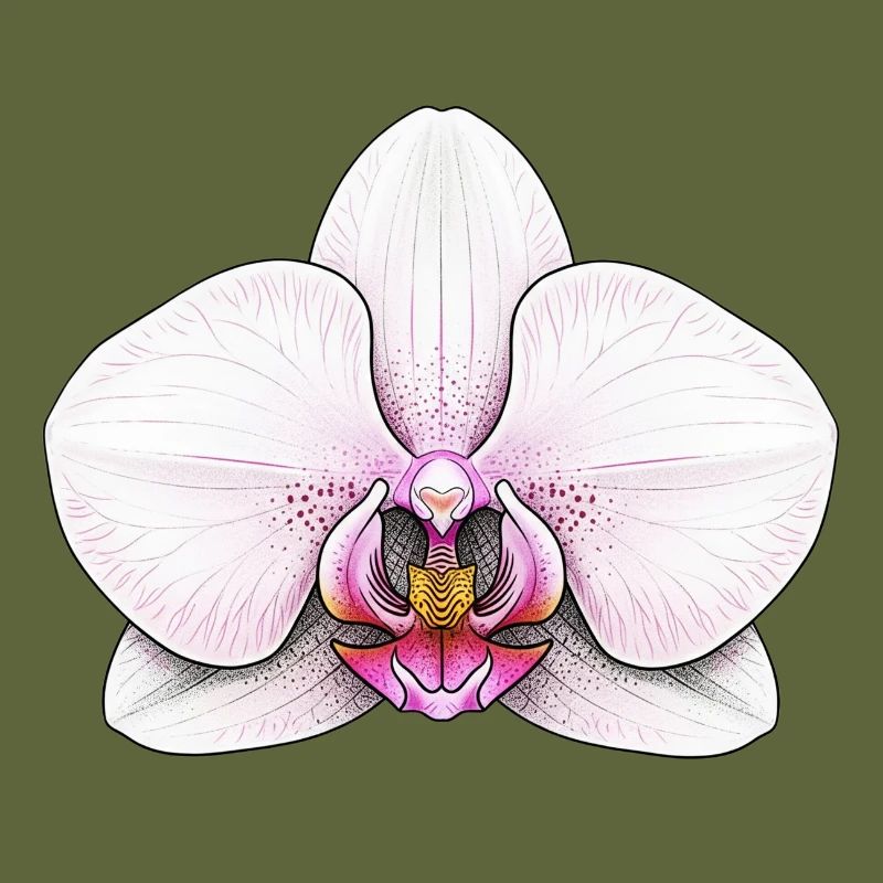 Illustration d’orchidée élégante pour la mode