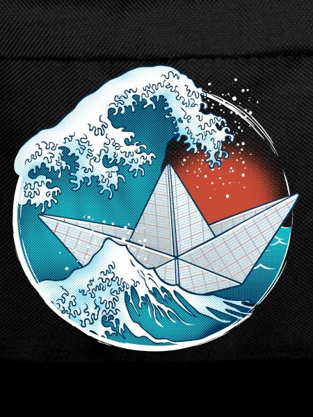 Paper boat in origami style