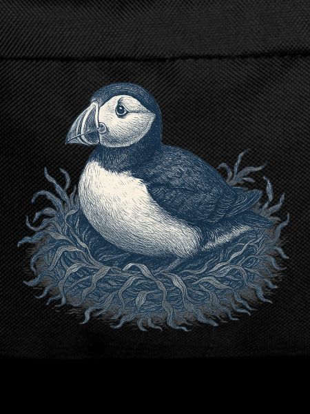 Detailed Puffin Nest Illustration
