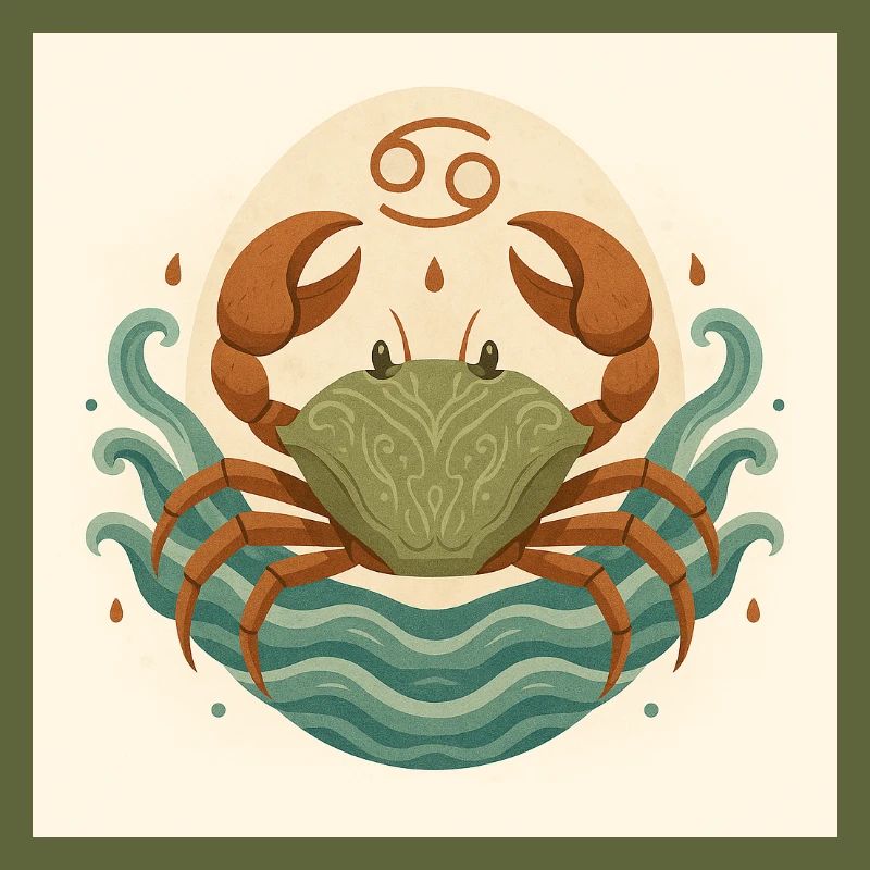 Zodiac Moon Crab Stylized