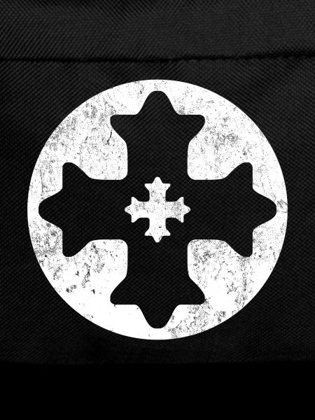Eastern Coptic cross in white circle