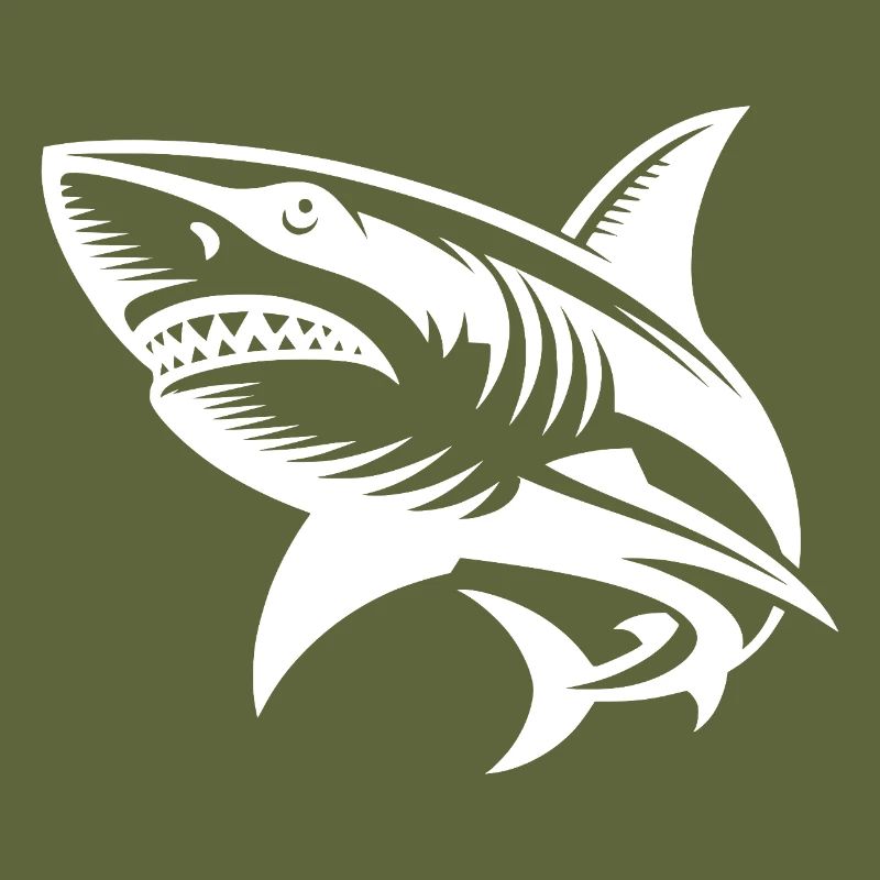 Big Ocean Shark Tattoo Diver Design