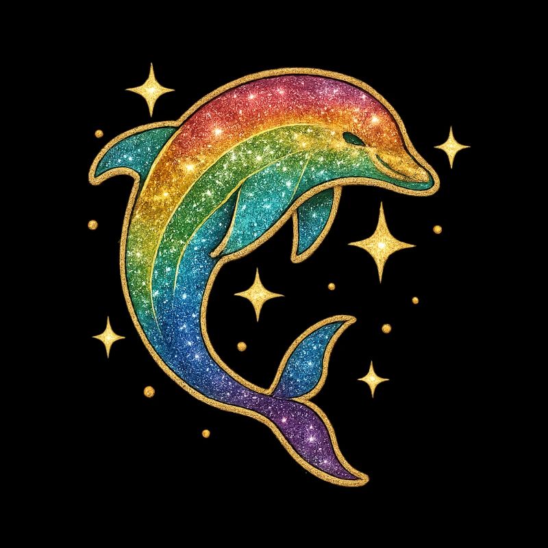 Regenbogen Delfin Sternenglitzer