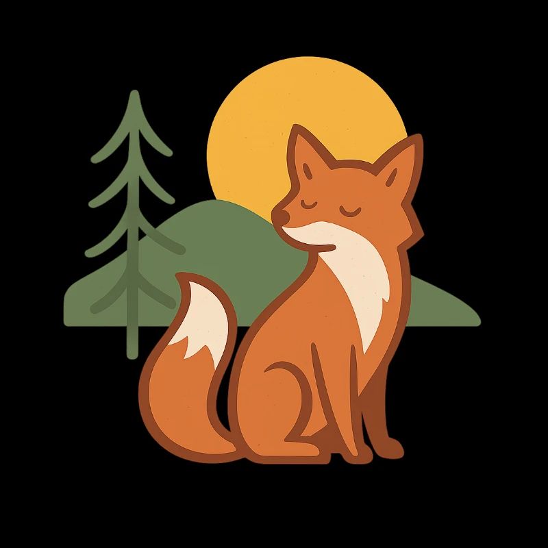 Forest fox at sunset