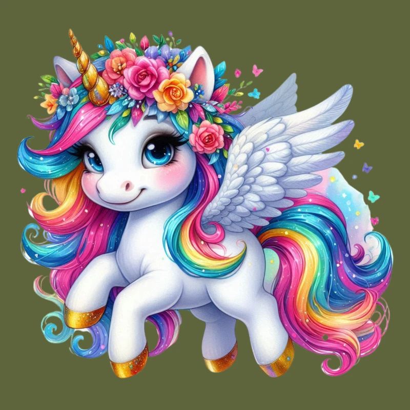 Rainbow Winged Unicorn Crown