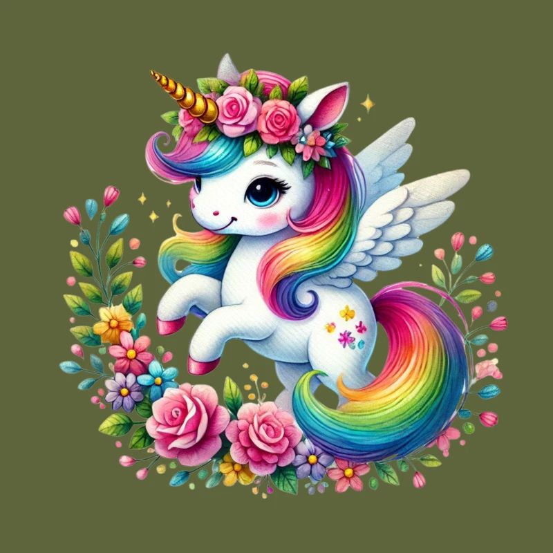 Regenbogen Fleur Einhorn
