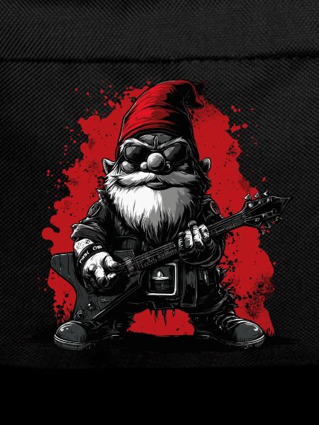 Garden gnome rocker plays guitar