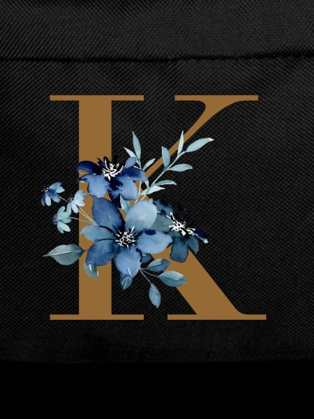 K Monogramm mit Blauen Blüten