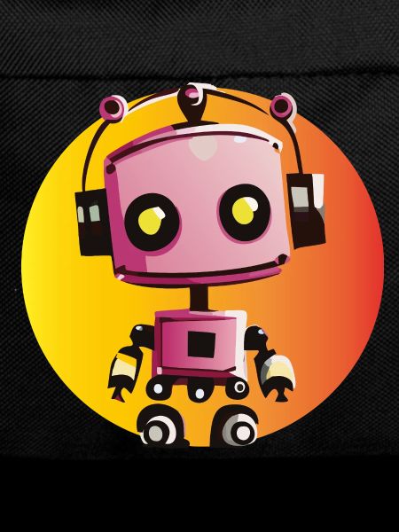 Music robot on yellow-orange