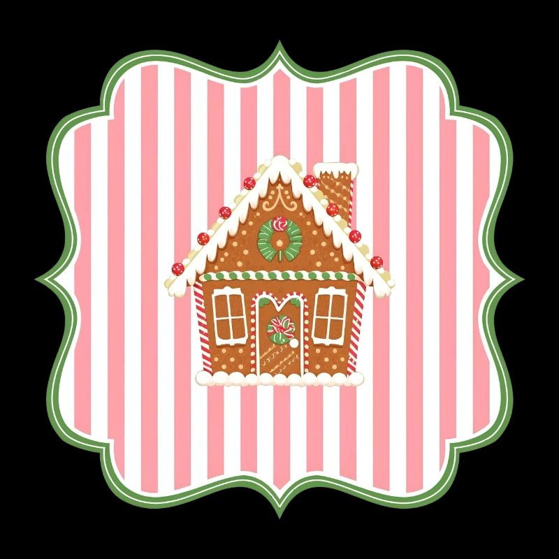 Gingerbread House Christmas Emblem Modern
