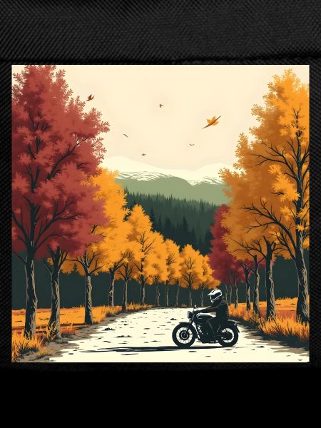Block-Print Tree Row + Bike