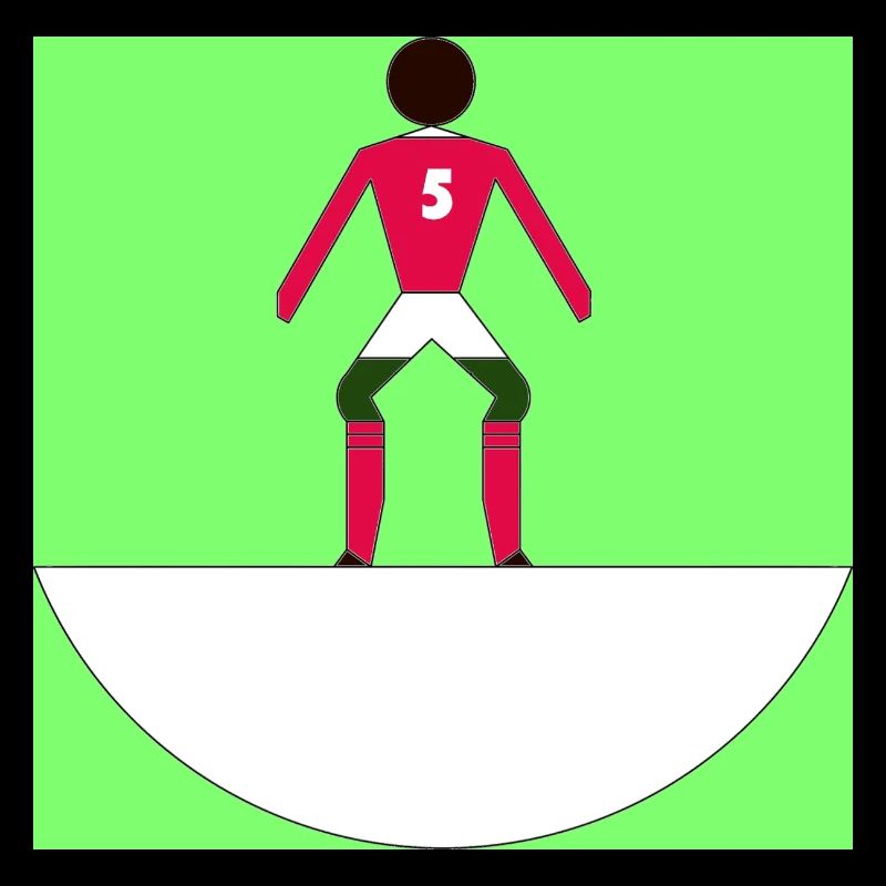 Athlète numéro 5 de Subbuteo sur le terrain vert