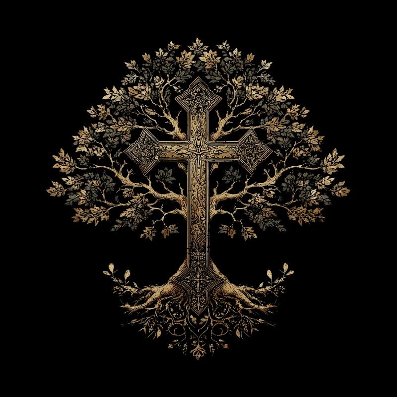 Christliches Kreuz Baum Glaube