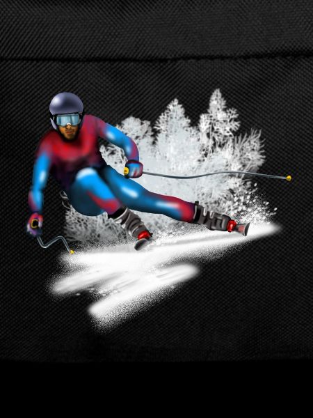 Speeding skier in the snow