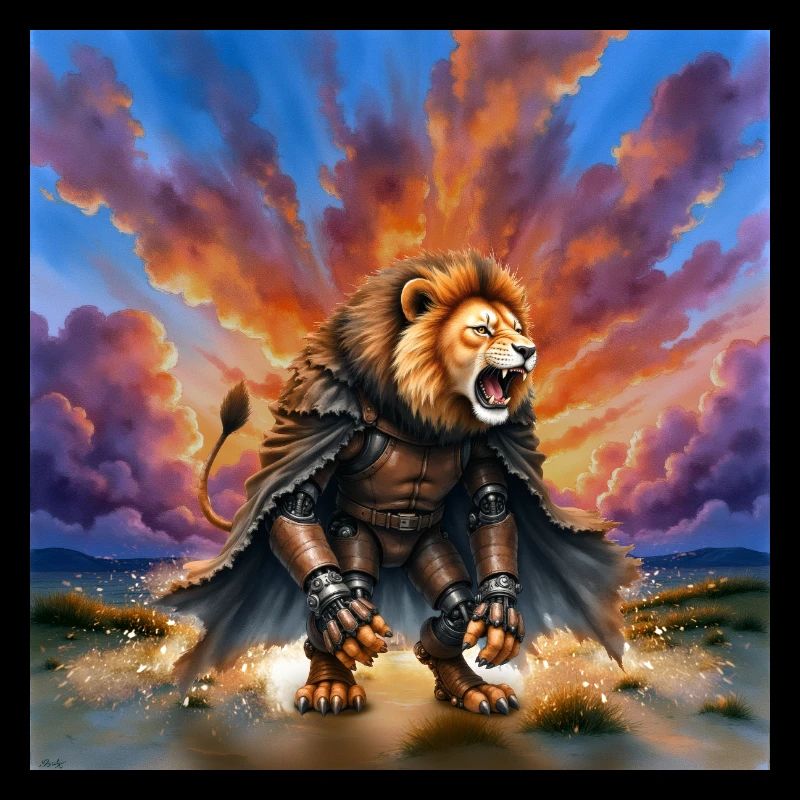 Lion Warrior with Armor and Cape