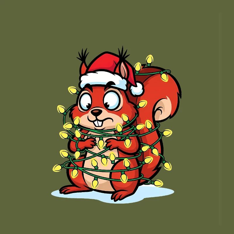 Squirrel in Christmas light