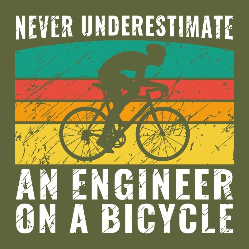 Never Underestimate an Engineer on a Bicycle Shirt