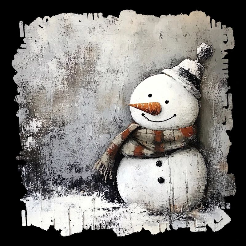 Winter snowman with scarf