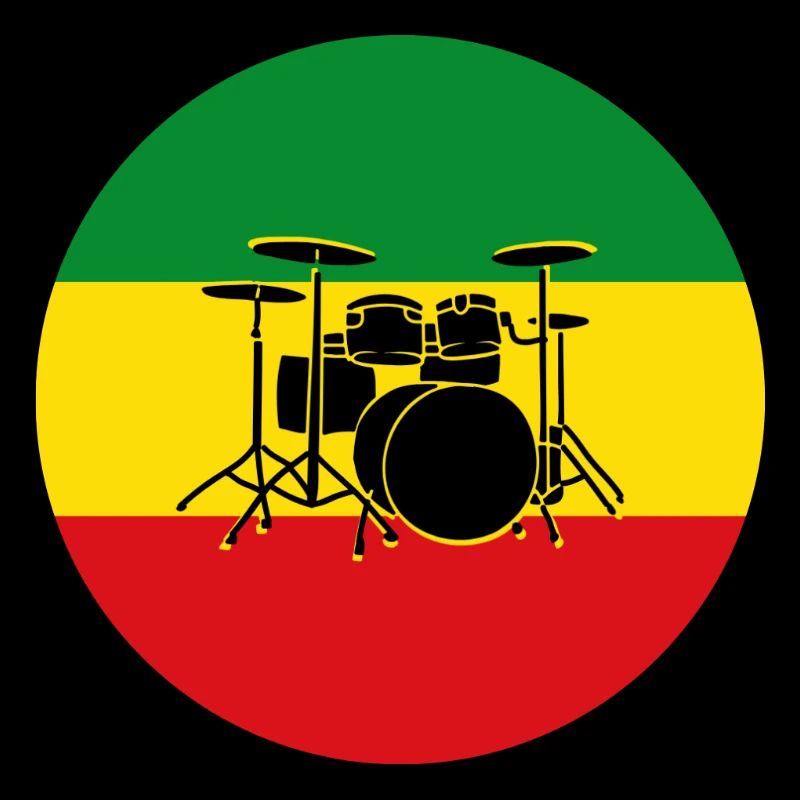 Reggae drums silhouette